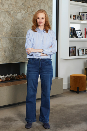 New London Jeans Chelsea Wide Leg Jean in Washed Dark Wash