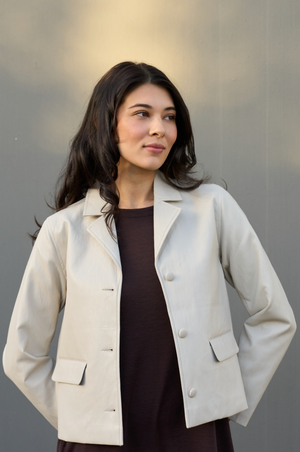 Foil Faux Real Jacket in Stone