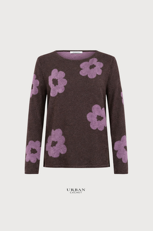 Mansted Denmark Bliss Eco Blooms Crew in Dark Brown