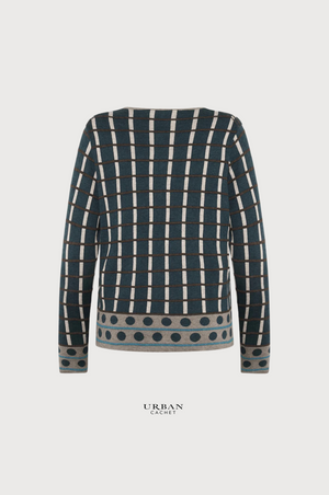 Mansted Odette Box and Balls Cardigan in Dark Aqua