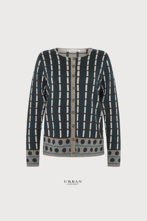 Mansted Odette Box and Balls Cardigan in Dark Aqua