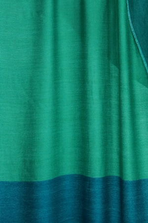 Tradition Textiles Wool Woven Striple Reverse Scarf in Greens