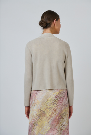 Naturals by O & J Ribbed Knit Cardigan in Sand