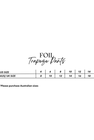 Foil Finish Line Trapeze Pant in Black