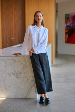 Naturals by O & J Linen Pant in Moonbeam Print