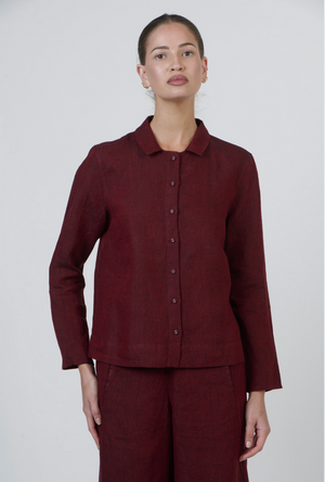 Naturals by O & J Linen Shirt in Plain Redwood
