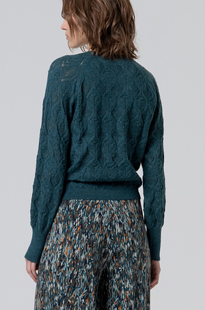 Surkana Braided pattern tricot sweater in Blue