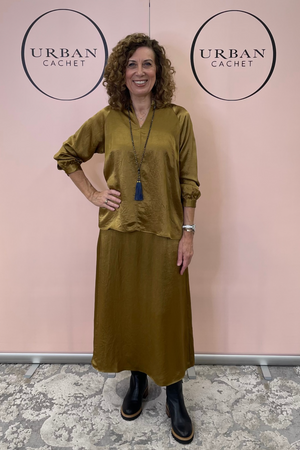 Foil Crackin' Blouse in Bronze