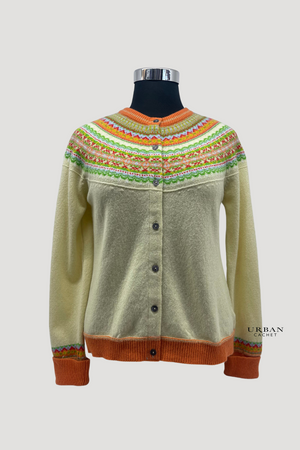 Eribe Knitwear Alpine Short Cardigan in Limoncello
