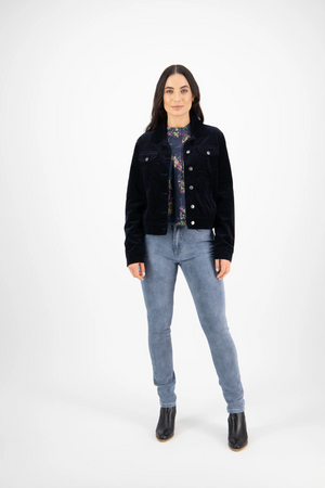 Vassalli Cord Denim Jacket in Midnight