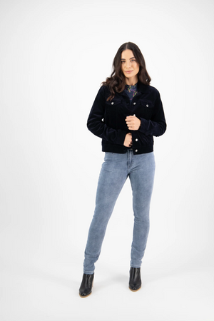 Vassalli Cord Denim Jacket in Midnight