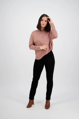 Vassalli Slim Leg Full Length Cord Pull On in Black BESTSELLERS