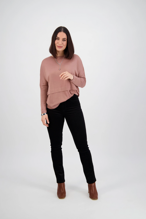 Vassalli Bay Cord Slim Leg Full Length Cord Pull On in Black BESTSELLERS