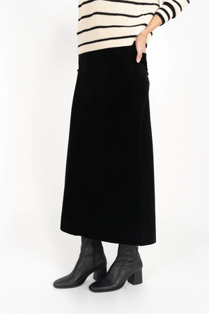Humidity Billie Cord Skirt in Midnight