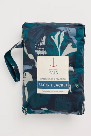 Seasalt Cornwall The Pack It Jacket in Marine Forms Lake