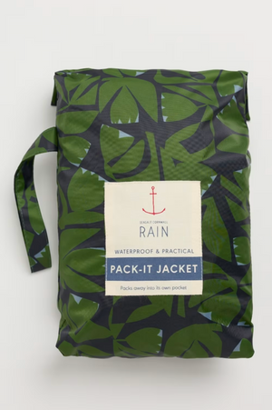 Seasalt Cornwall The Pack It Jacket in Floral Cutout Forest Green