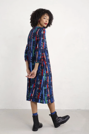 Seasalt Cornwall Sea Call Dress in Camellia Stripe Ink