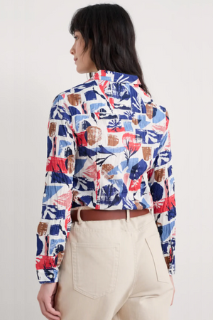 Seasalt Cornwall Larissa Shirt in Marine Forms Chalk
