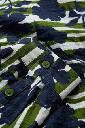 Seasalt Cornwall Wren Flutter Shirt in Camellia Stripe Forest Green