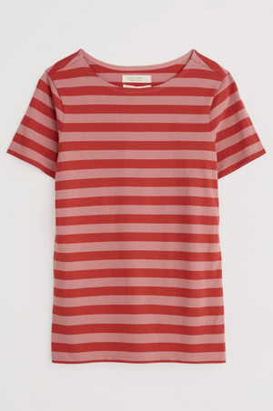 Seasalt Cornwall Sailor T-Shirt in Cornish Rose Dew Dark Cinnamon