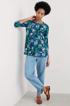 Seasalt Cornwall Drawing Book Top in Zennor Abstract Maritime