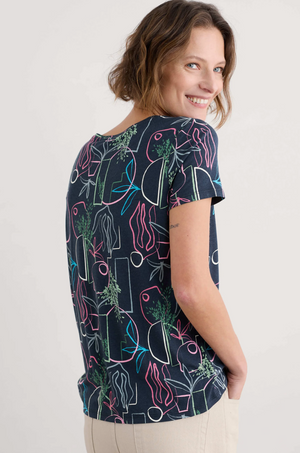 Seasalt Cornwall Appletree T-Shirt in Garden Lines Maritime