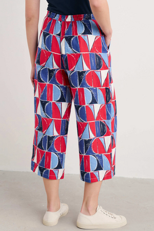 Seasalt Cornwall Peaceful Haven Culottes in Sail Geo Scarlet