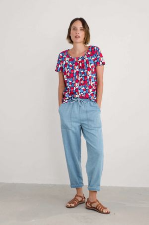 Seasalt Cornwall Appletree T-Shirt in Stacked Bouys Yacht