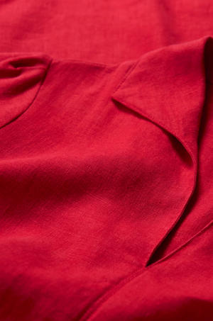 Seasalt Cornwall Fen Violet Linen Midi Dress in Scarlet