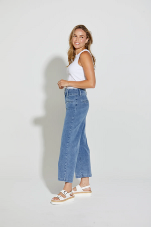 New London Jeans Christow Loose Leg Crop in Denim