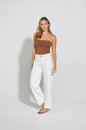 New London Jean Holborn Wide Leg Full Length Jean in Milk