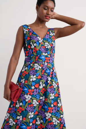 Seasalt Cornwall Sky Beyond Dress in Crayon Floral Maritime