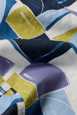 Seasalt Cornwall Sleeveless Grass Wave Dress in Block Shapes Bilberry