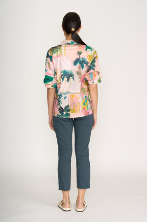 Foil Fuss Free Taper Trapeze Capri Pant in Basalt