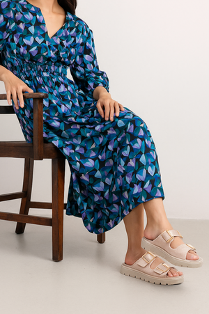 loscabos Toledo Sandal in Beige Lizard