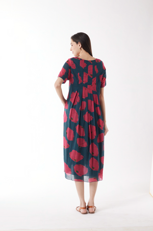 Au Hasard D'un Voyage Poppy Drift Dress in Teal