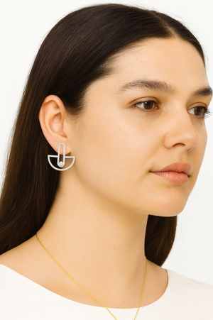 YiSu Design Interconnected Earrings in Silver