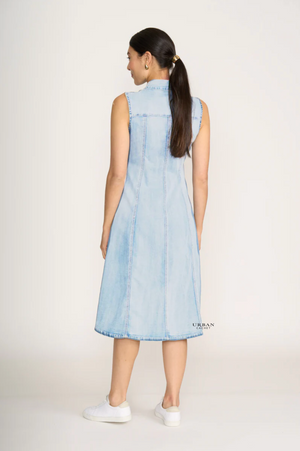 Foil Jean-Eration Dress in Bleach Wash