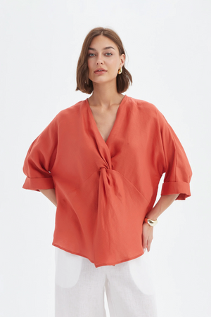 Tirelli Twist Front Top in Rust