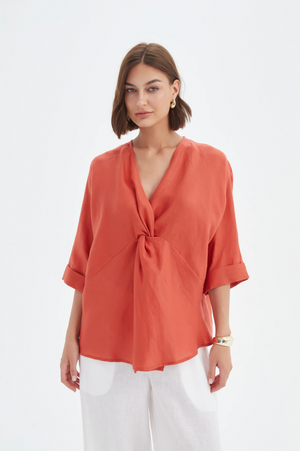 Tirelli Twist Front Top in Rust