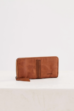 JUJU & Co Braid Wallet in Tan