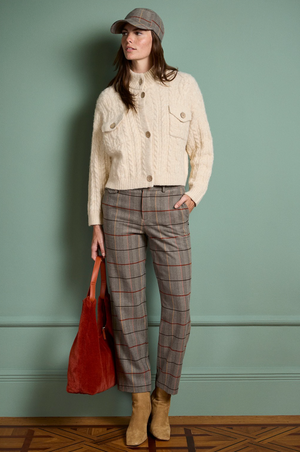 Surkana Straight pants in Camel Check