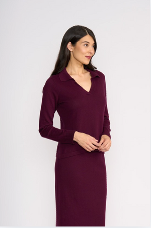 Foil Be Good Sweater in Cherry Lacquer