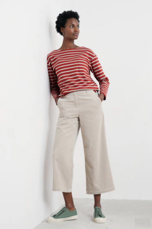 Seasalt Cornwall Beach Boat Top in Breton Red Sail Chalk