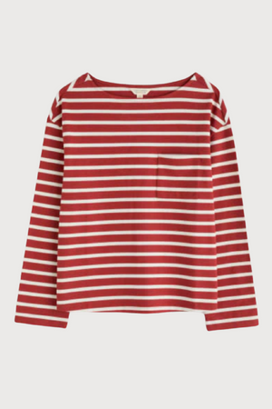 Seasalt Cornwall Beach Boat Top in Breton Red Sail Chalk