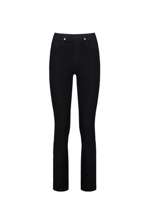 Vassalli Bay Pull on Slim Leg Full Length Pant in Black Denim