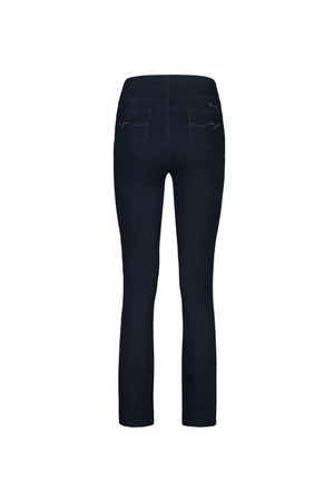 Vassalli Bay Pull on Slim Leg Full Length Denim Pant in Indigo Denim