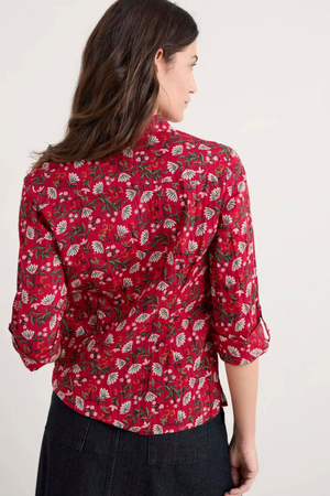 Seasalt Cornwall Larissa Shirt in Winter Wildflower Carmine