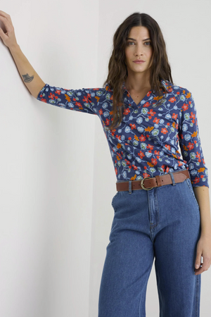 Seasalt Cornwall Wavecrest Shirt in Winding Nasturtiums Squall