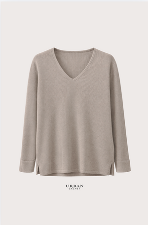 Mansted Denmark Nerida Eco Vee Top in Mushroom